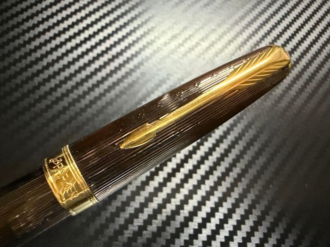 未使用に近い パーカー ソネット プレミアムチョコレート F 細字 万年筆