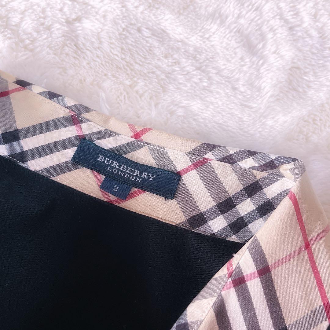 バーバリー ノバチェック 黒 ポロシャツ 襟付き M BURBERRY