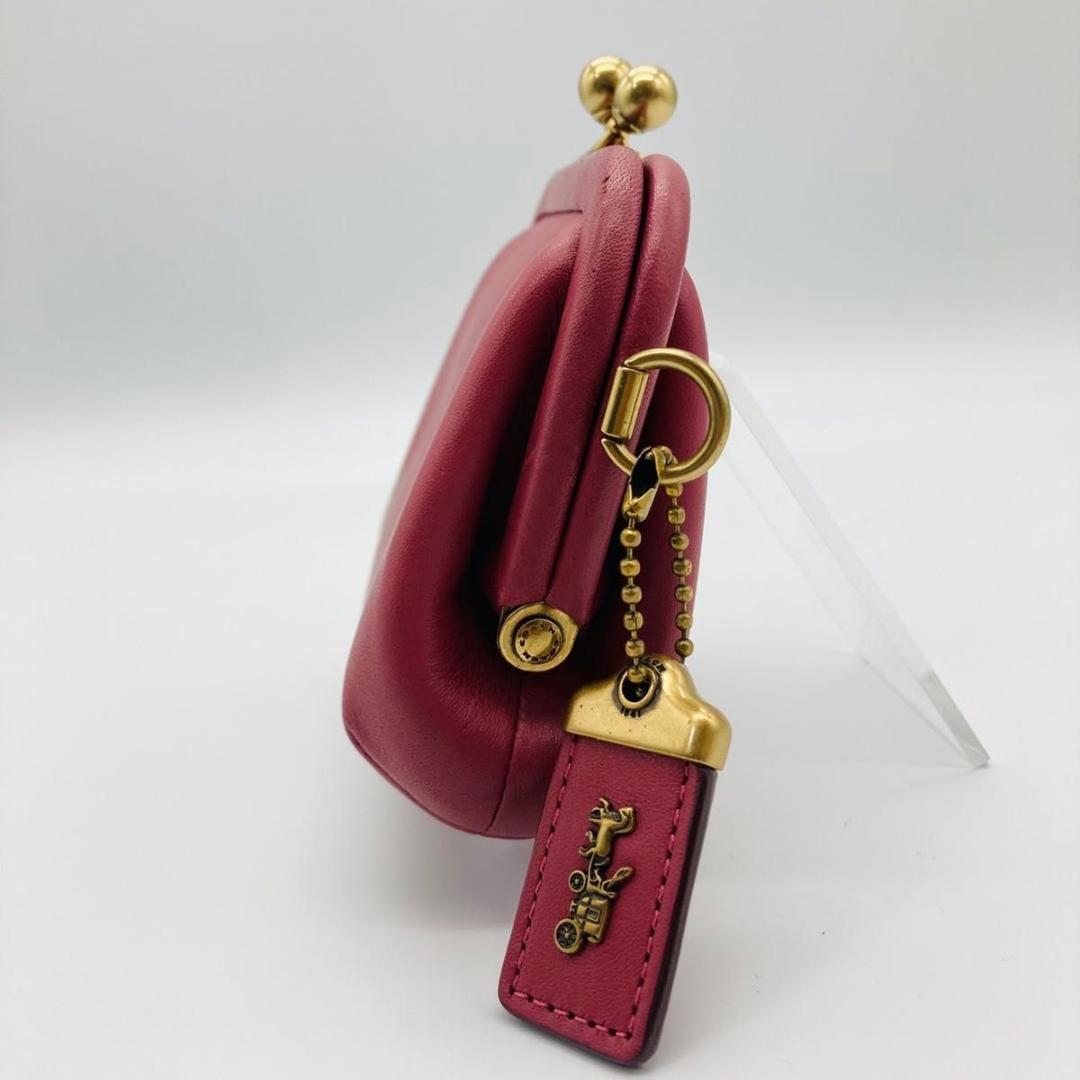 COACH コーチ キスロック がま口 ケース ポーチ ピンク