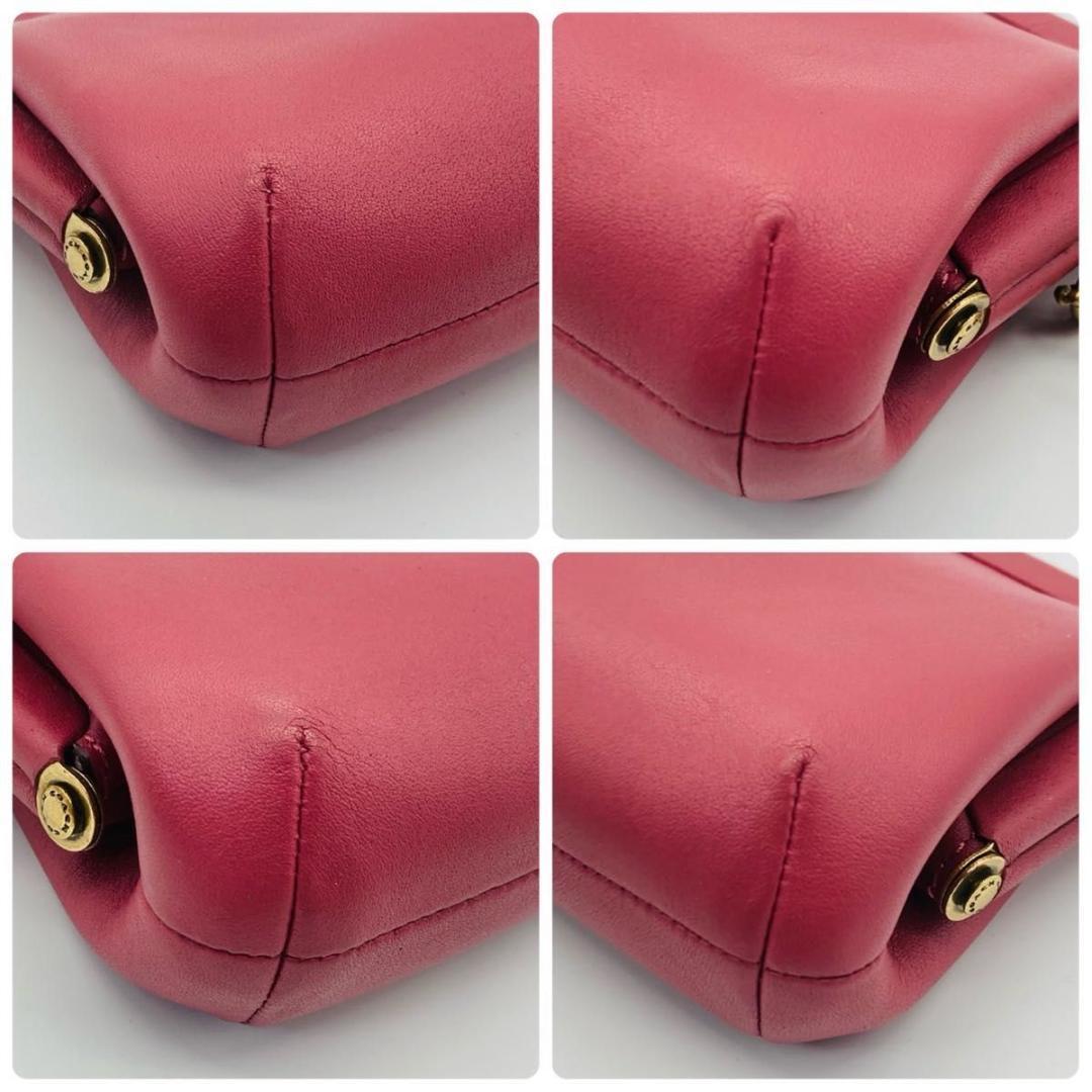 COACH コーチ キスロック がま口 ケース ポーチ ピンク