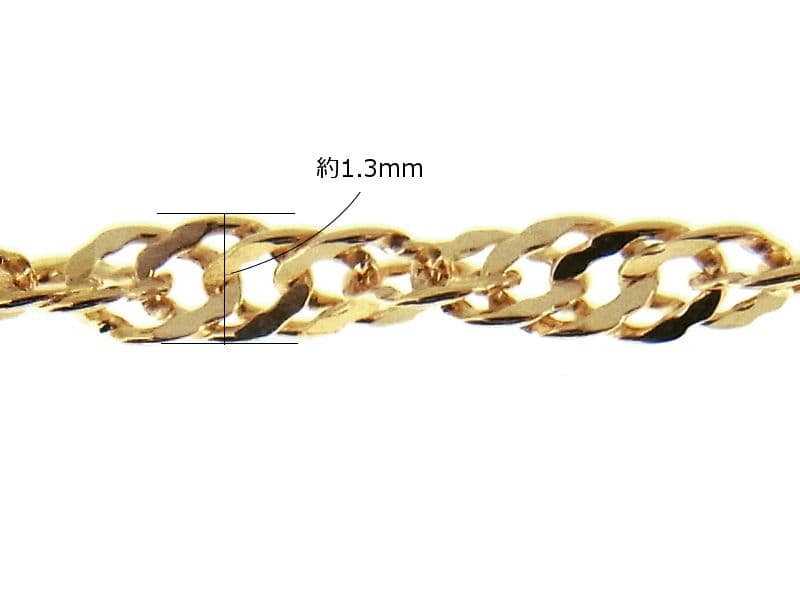 まる　k18アンクレット　スクリューチェーン　1.3㎜幅　つけっぱなし