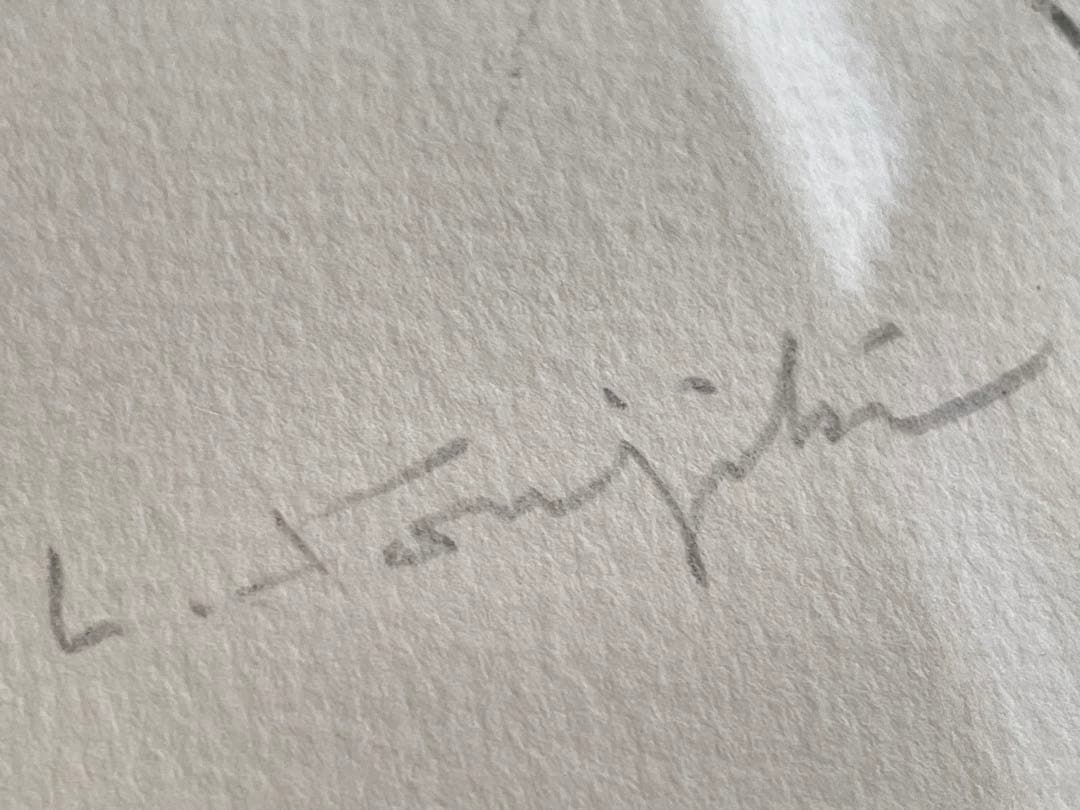 藤田嗣治　レオナール・フジタ　母子像　女性と子供　猫を抱く母子像　リトグラフ