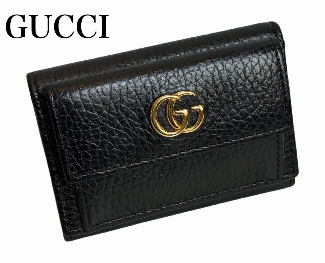 極美品 グッチ GUCCI 三つ折り財布 GGマーモント523277