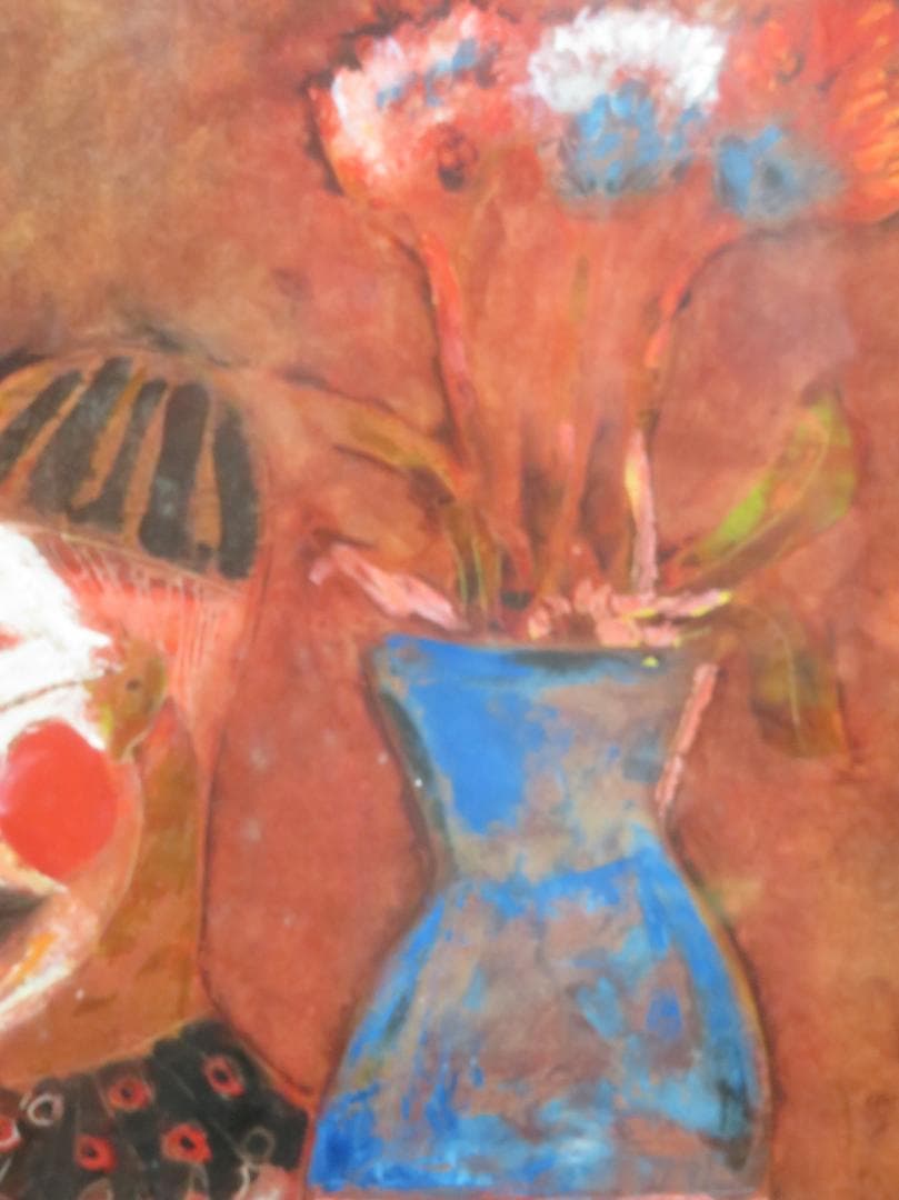 ◆　後藤又兵衛　「花とアルルカン」（仮題）　オイルパステル　F8号　◆