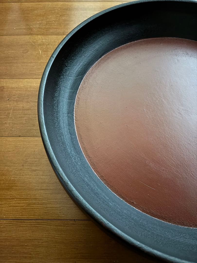 赤木明登氏作 漆器　日の丸勝手盆　直径38センチ　大型