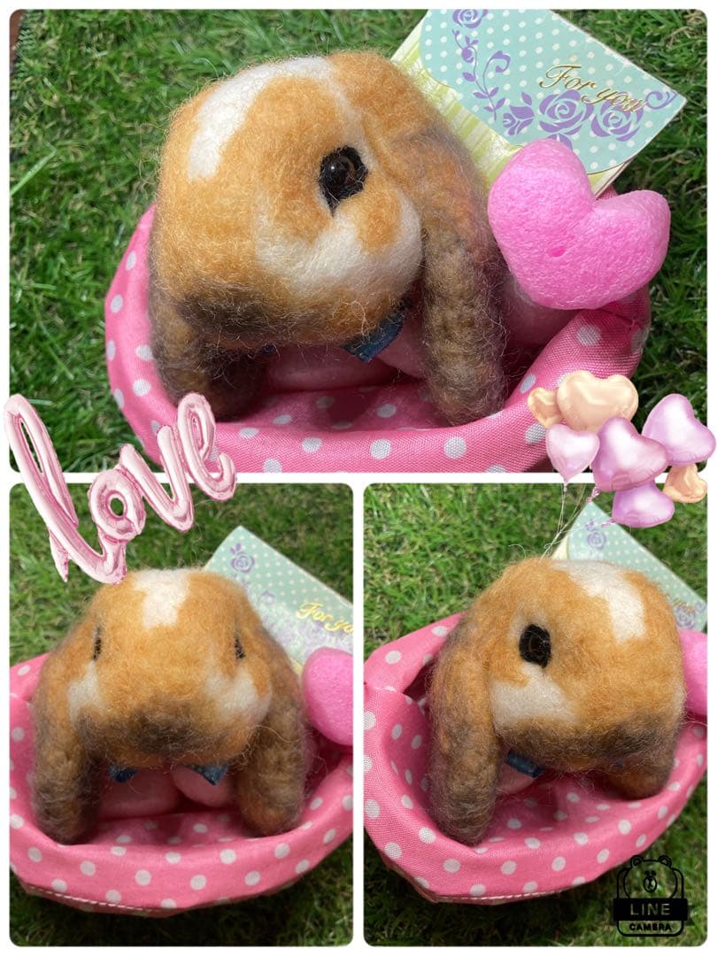 あいな様　うさぎ羊毛フェルトボールチェーン