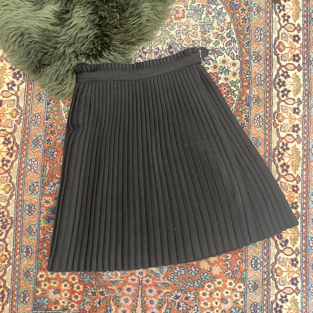 tricot COMME des GARCONS プリーツスカート 黒 ひざ丈