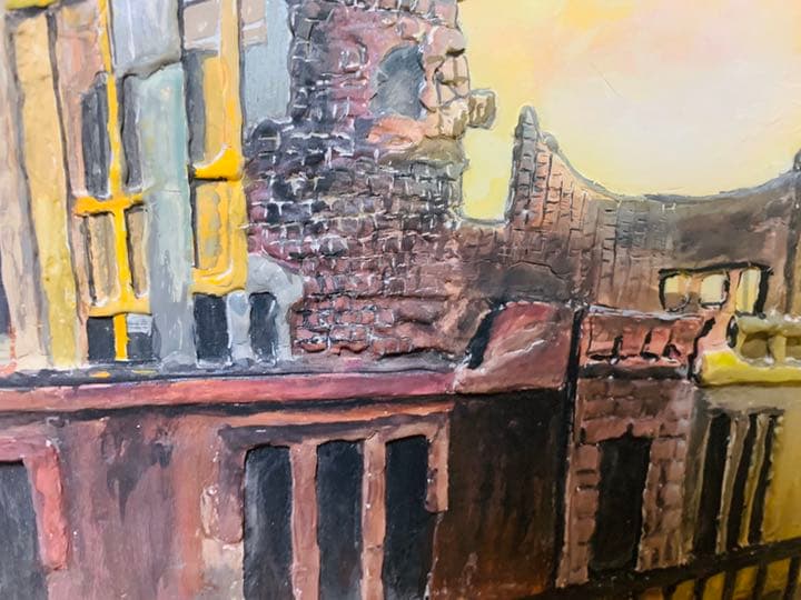 原爆ドーム 絵画 漆喰画 送料込