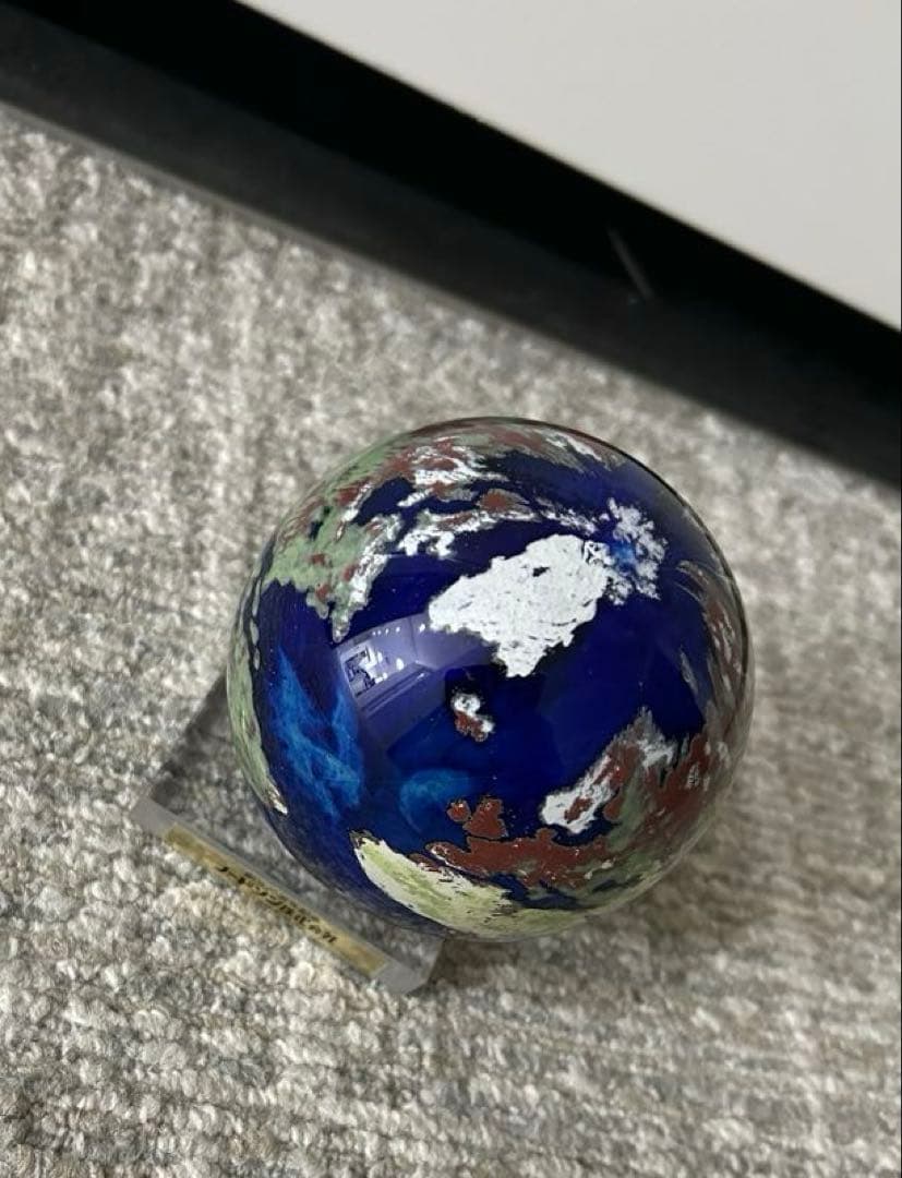 地球　ガラス　置物　タサコサ　東里　地球儀