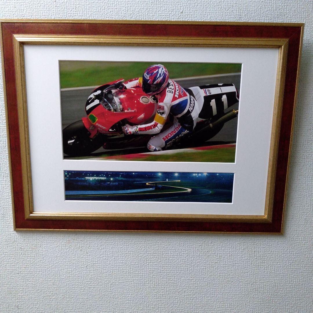 ポスター　横　特寸法　レーサー　オートバイ　額装仕上げ品
