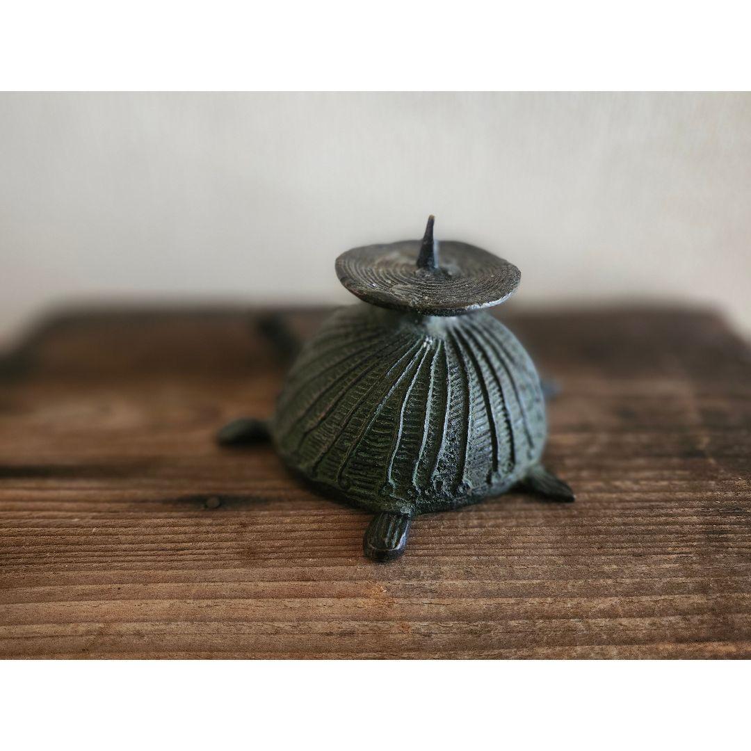 15世紀頃 ベトナム 古銅 亀の燭台 古道具 アンティーク