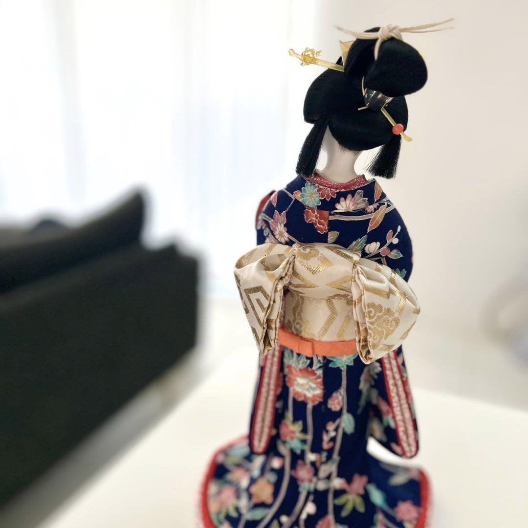 木目込み人形　真多呂人形　伝統工芸品　送料込　着物　置物　平安朝　JAPAN 和