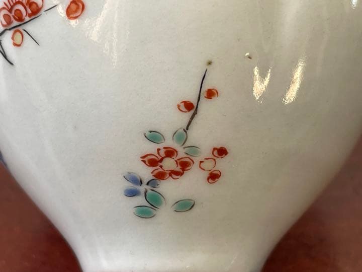 骨董　アンティーク　柿右衛門　色絵　梅文　輪花縁　小碗　盃　酒盃　小鉢　輪花皿