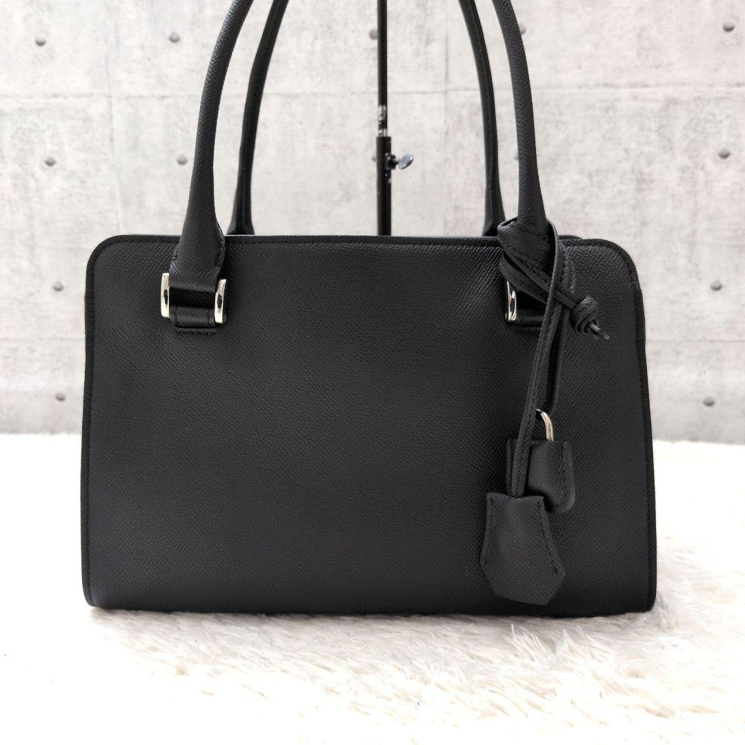 【極美品 鍵付き】銀座和光　ハンドバッグ　フォーマルバッグ　シボ革　冠婚葬祭　黒