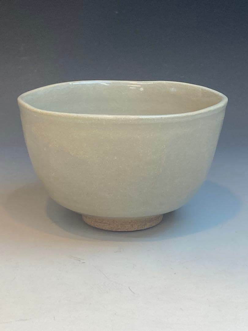 花蝶窯 石雲(手塚充) 作 而妙斎書「翠」松絵茶碗 共箱 茶道具