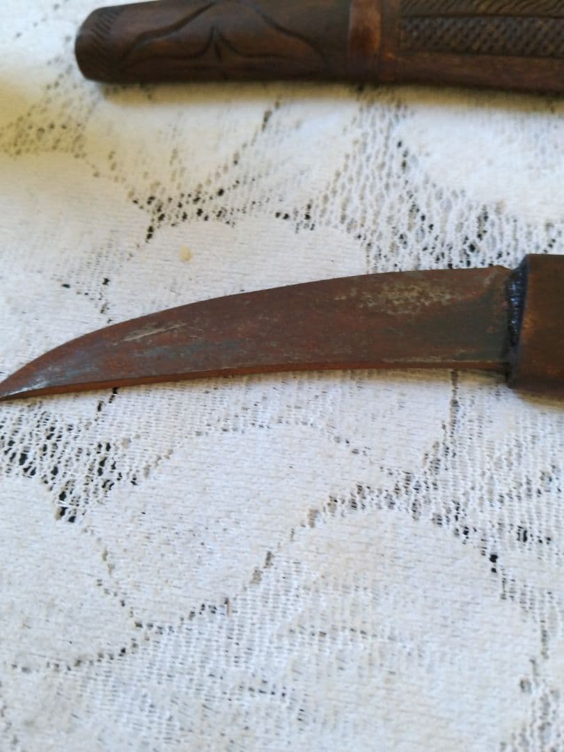 アイヌ マキリ アイヌ彫り 鯨歯下げ 根付け 時代物