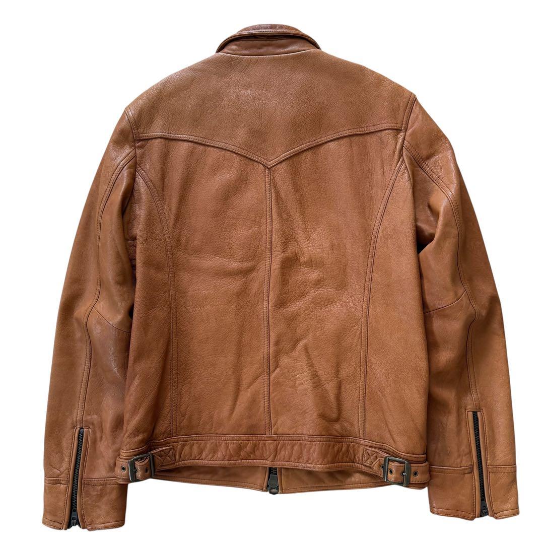 【希少XXL】ジャックローズ 裏地総柄 シングルライダースジャケット 山羊革