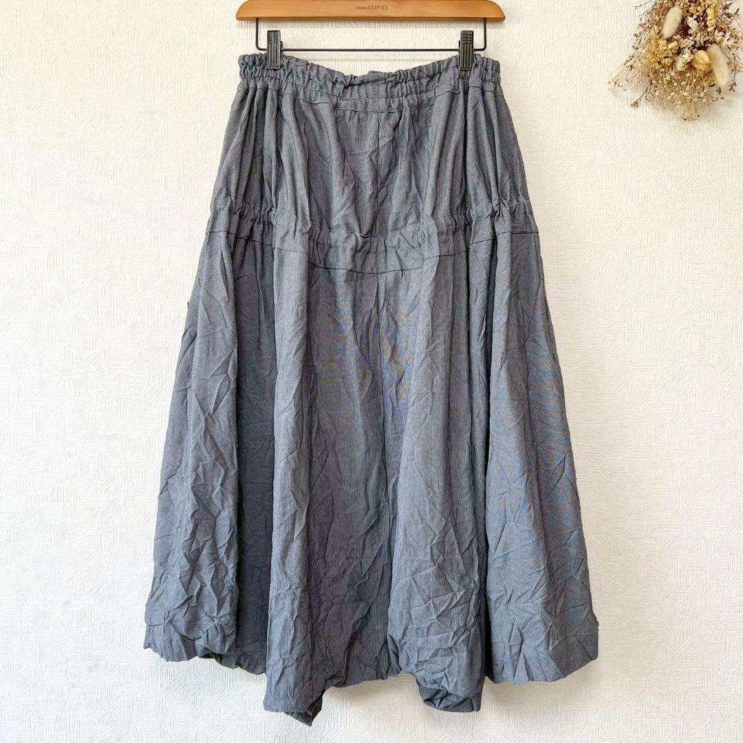 Y'S ヨウジヤマモト 2023 シワ加工 ギャザー絞り サルエルパンツ グレー