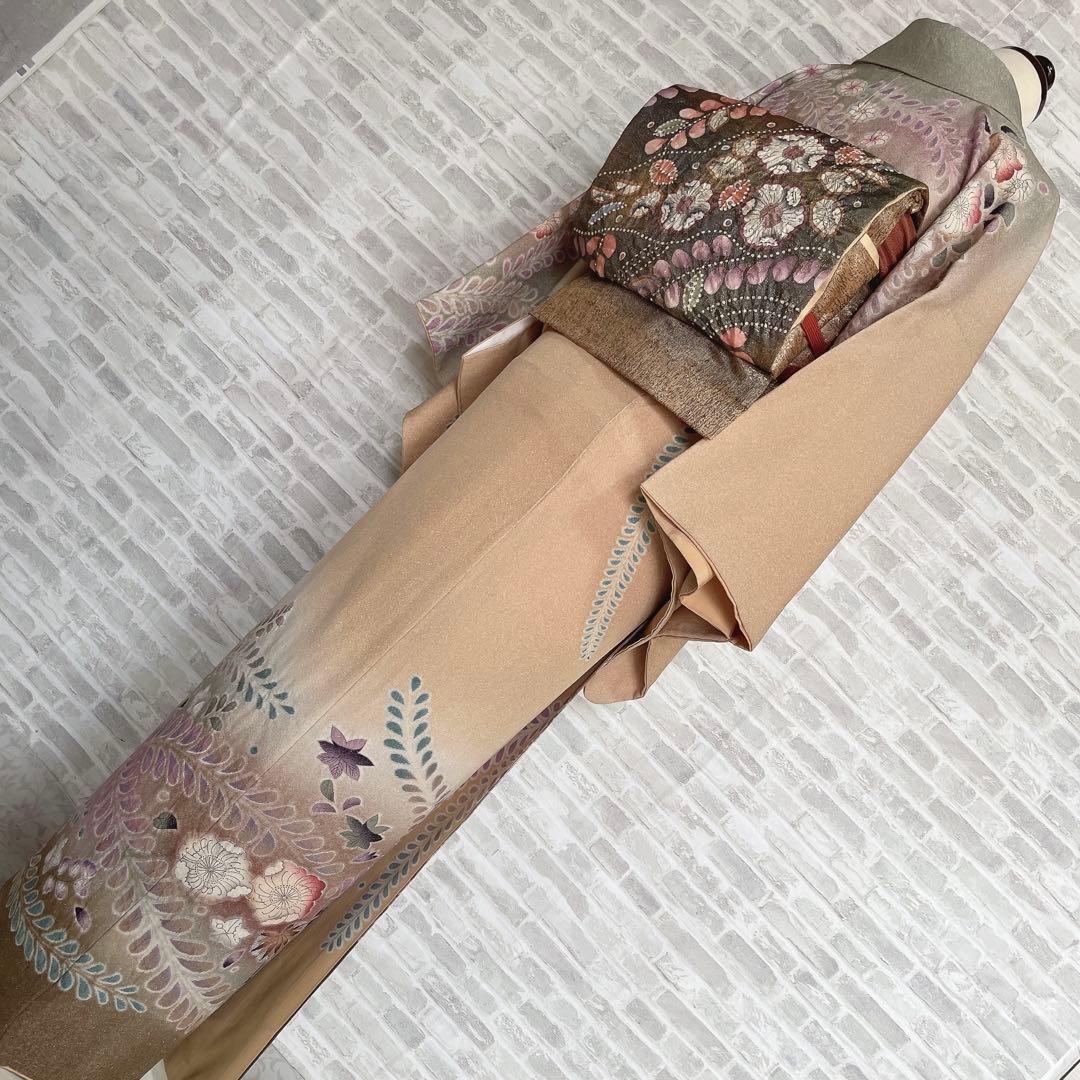 訪問着　フルセット　辻ヶ花　銀通し　落款　着物　H8