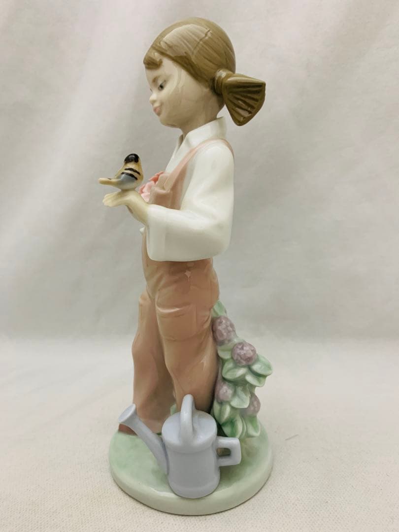 LLADRO 小鳥と話す少女　リヤドロ　陶器置物