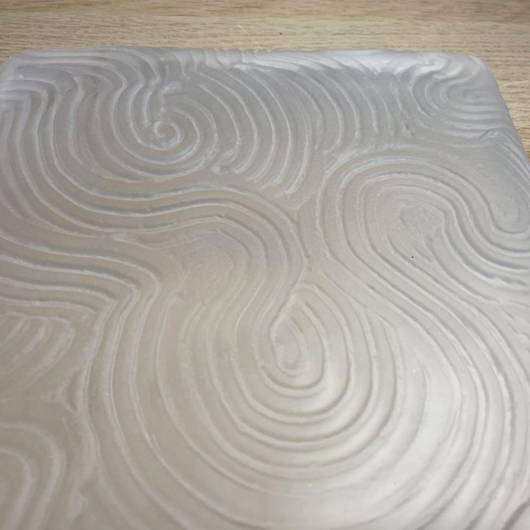 益子焼作家　坂田甚内　ガラス波状紋四方皿　箱なし