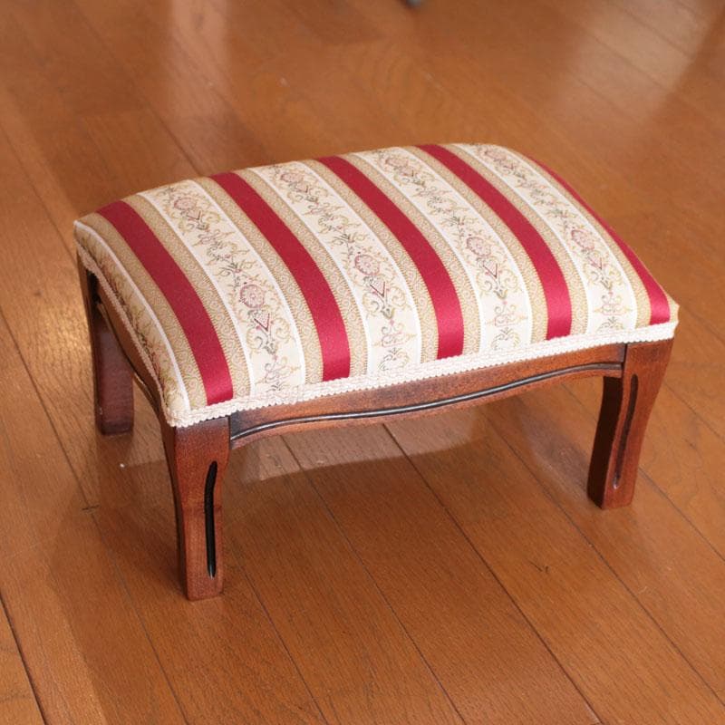 フットスツール レッドストライプ オットマン 椅子 222-1497-002