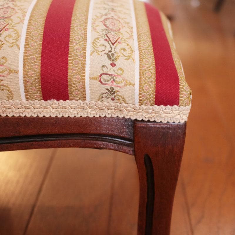 フットスツール レッドストライプ オットマン 椅子 222-1497-002