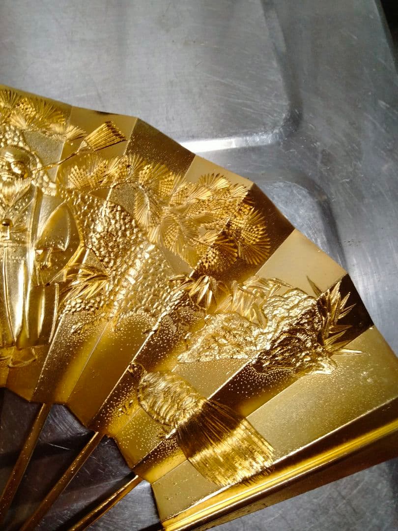 純金純銀の扇子-刻印なし-約555g