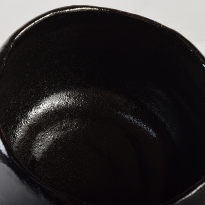 Mena　茶道具　佐々木昭楽作　ノンカウ　黒楽茶碗　共布共箱　V　7515
