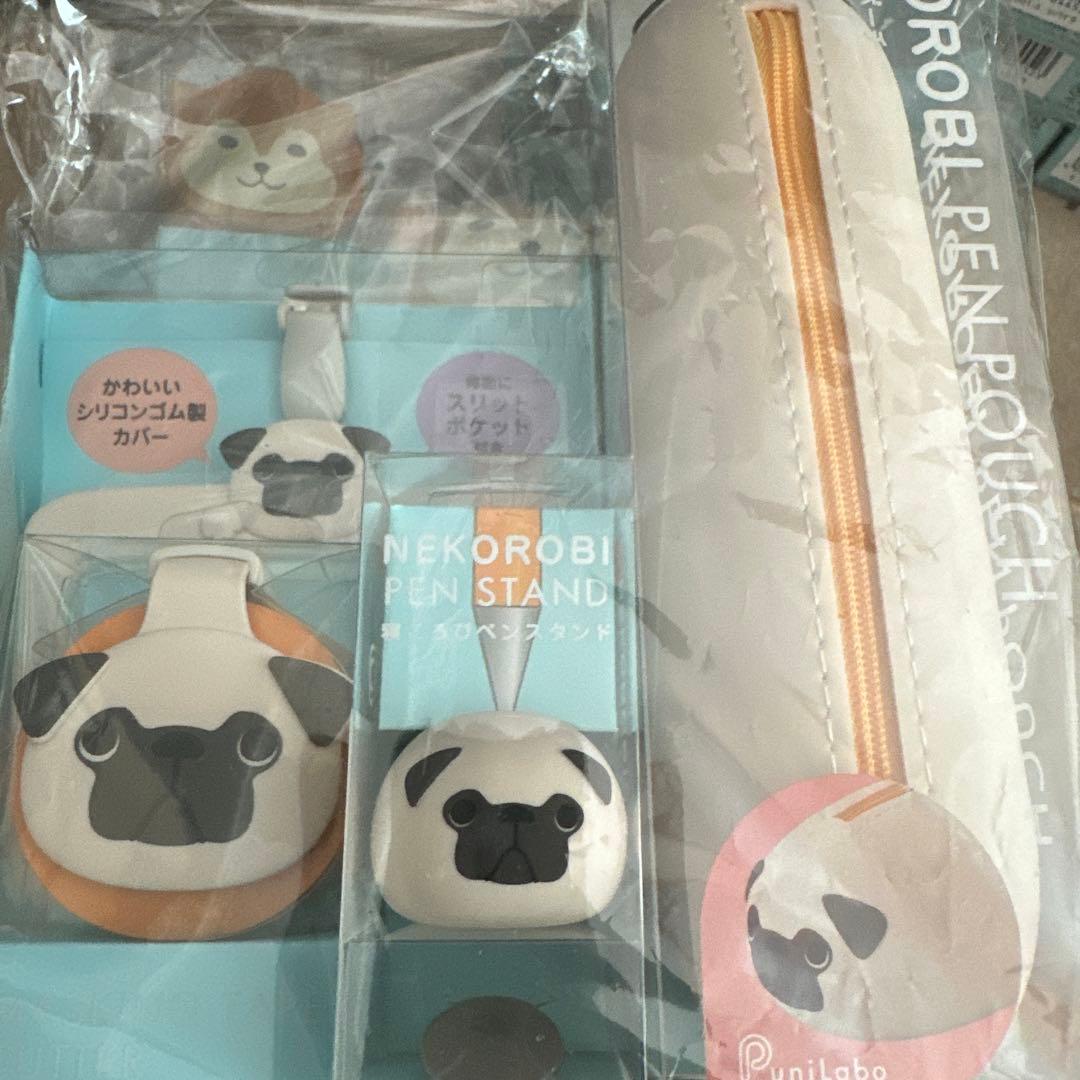 動物デザイン 文房具セット　わんわんにゃにゃんぺんぺん