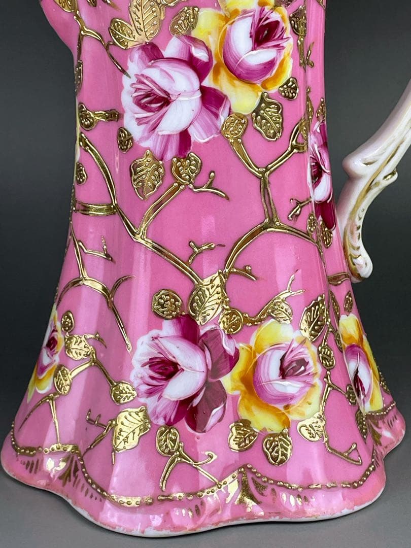 【専用】オールドノリタケ 金盛り 薔薇紋 ピンク ゴールド チョコレートポット