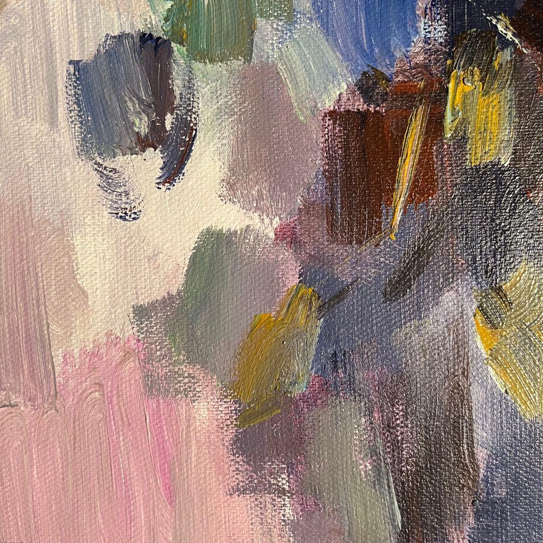 ★秀作★ 手書き油絵 花瓶の花 絵画 インテリア 油彩画