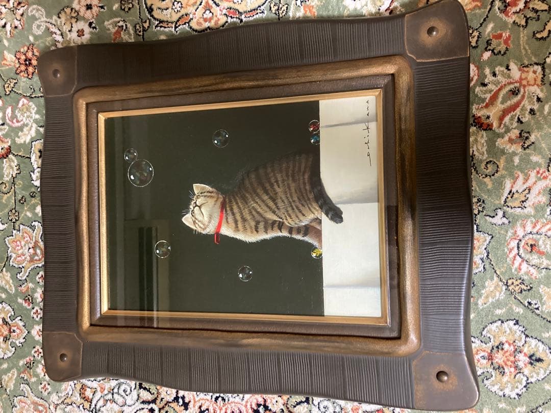 ネコとシャボン玉　市川元晴