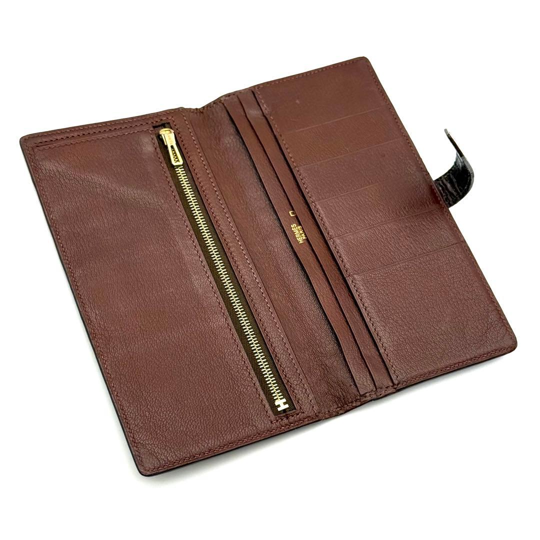 エルメス べアン アリゲーター クロコダイル エキゾチック 長財布 P32