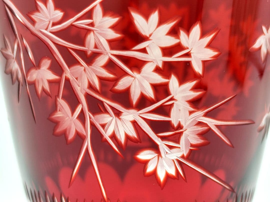 美品☆江戸切子 大久保忠幸 脚付グラス（切子 江戸切子 薩摩切子）