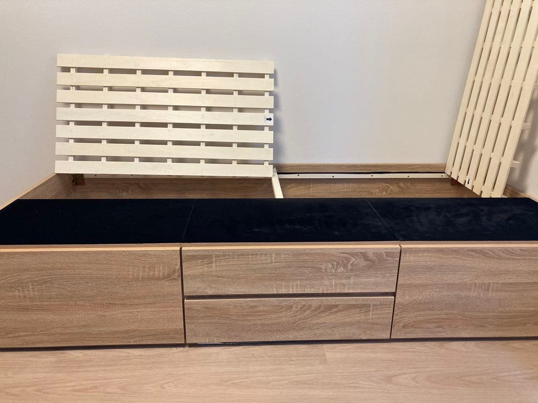 ニトリ シングルヘッドレスチェストベッドフレーム 引き出し付き