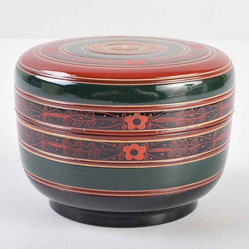 茶道具　塗師　中林香雪作　即中斎好　唐物写　独楽平棗　共箱　M　R9309