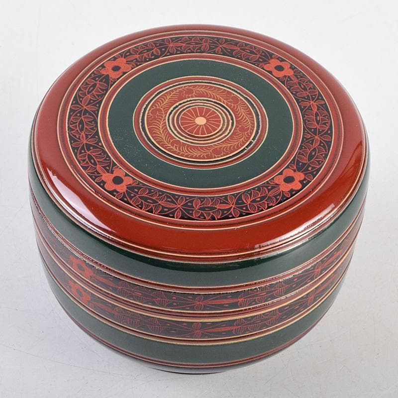 茶道具　塗師　中林香雪作　即中斎好　唐物写　独楽平棗　共箱　M　R9309