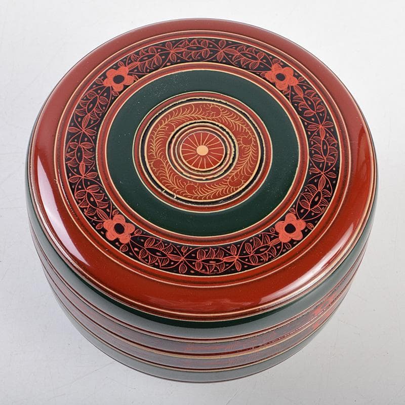 茶道具　塗師　中林香雪作　即中斎好　唐物写　独楽平棗　共箱　M　R9309