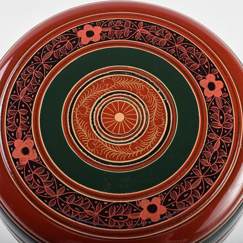 茶道具　塗師　中林香雪作　即中斎好　唐物写　独楽平棗　共箱　M　R9309