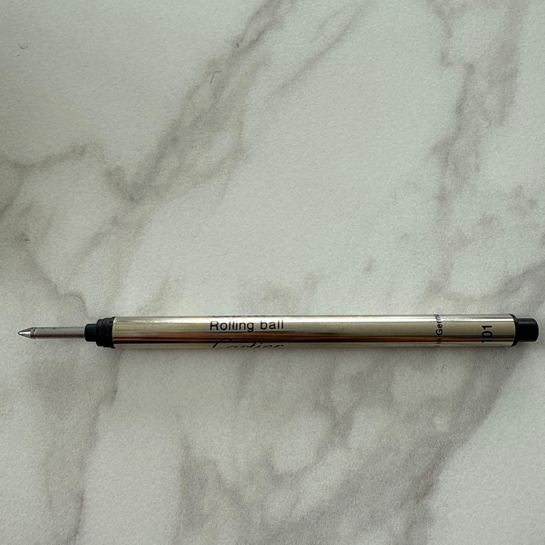 【新品＊未使用】Cartier 黒 ボールペン ケース付き 珍しい赤い石付き