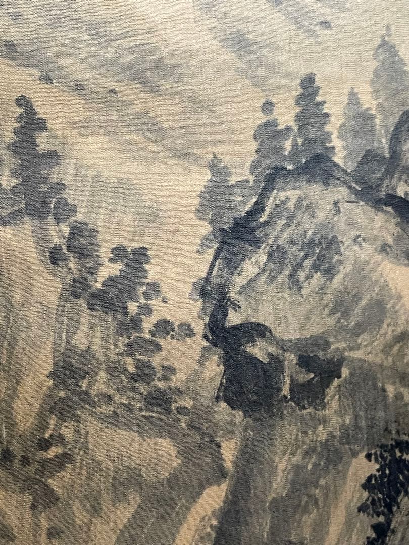 掛軸 宗祺『松風泉韻』山水画 滝と松 絹本 水墨画 夏掛け 涼を呼ぶ一幅