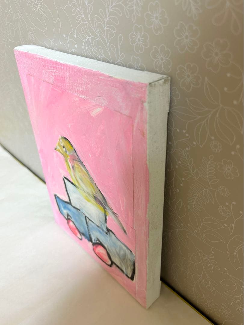 エディ・ドミニク・デュビアン　鳥と車　原画　キャンバスアート　エイチピーデコ