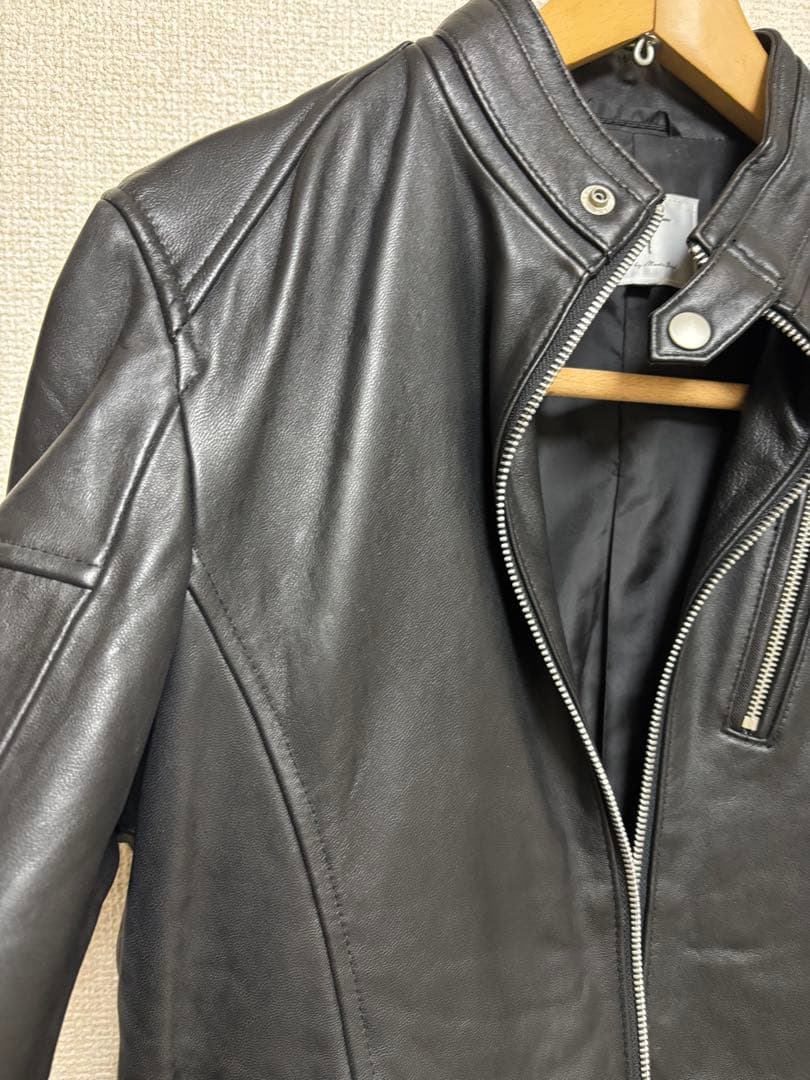 羊革シングルライダースジャケット