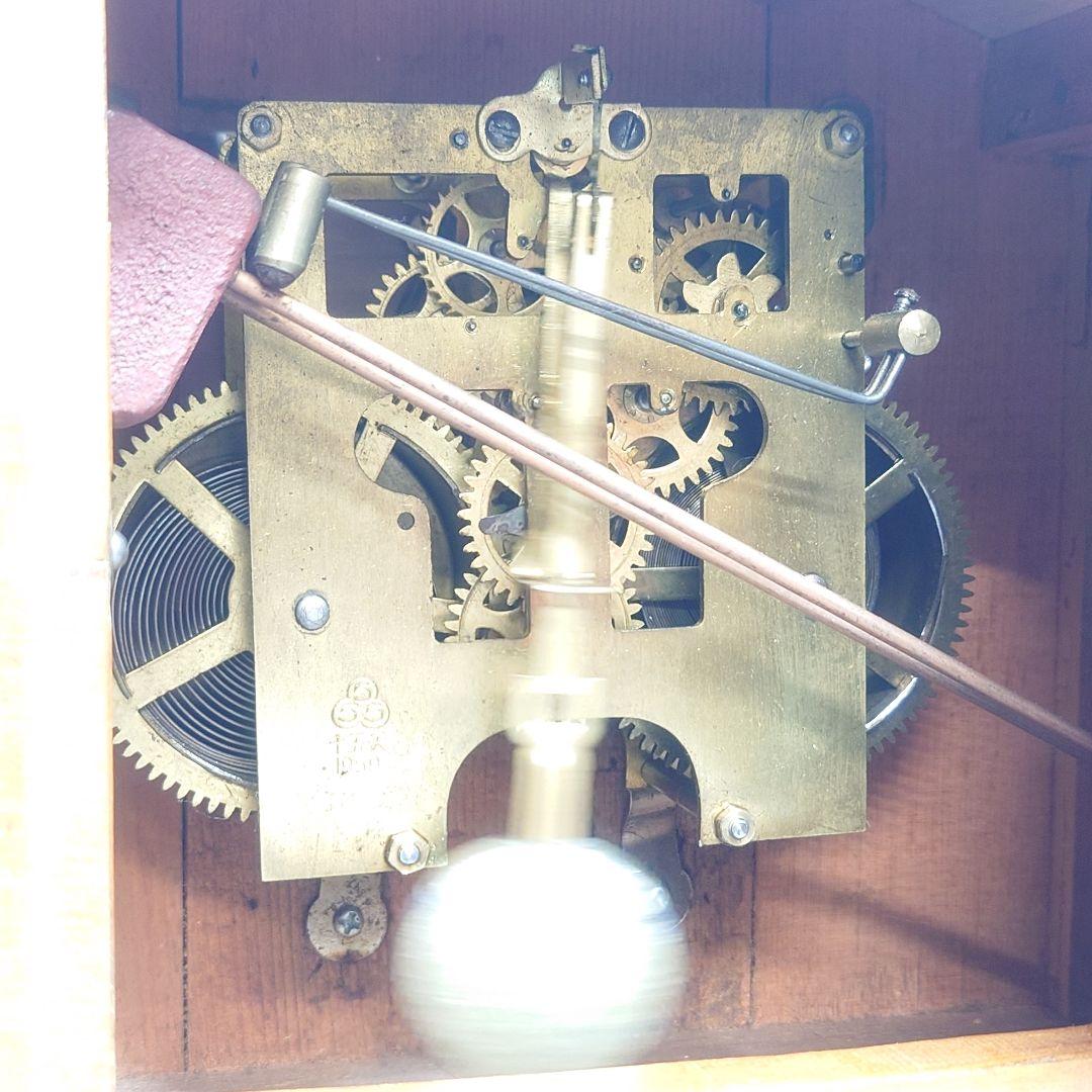 レトロ 置時計 1959年製 木製 鍵付き　上海南海 555