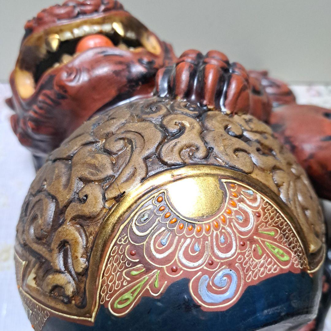陶芸品　獅子　玉乗り獅子　古美術　骨董品