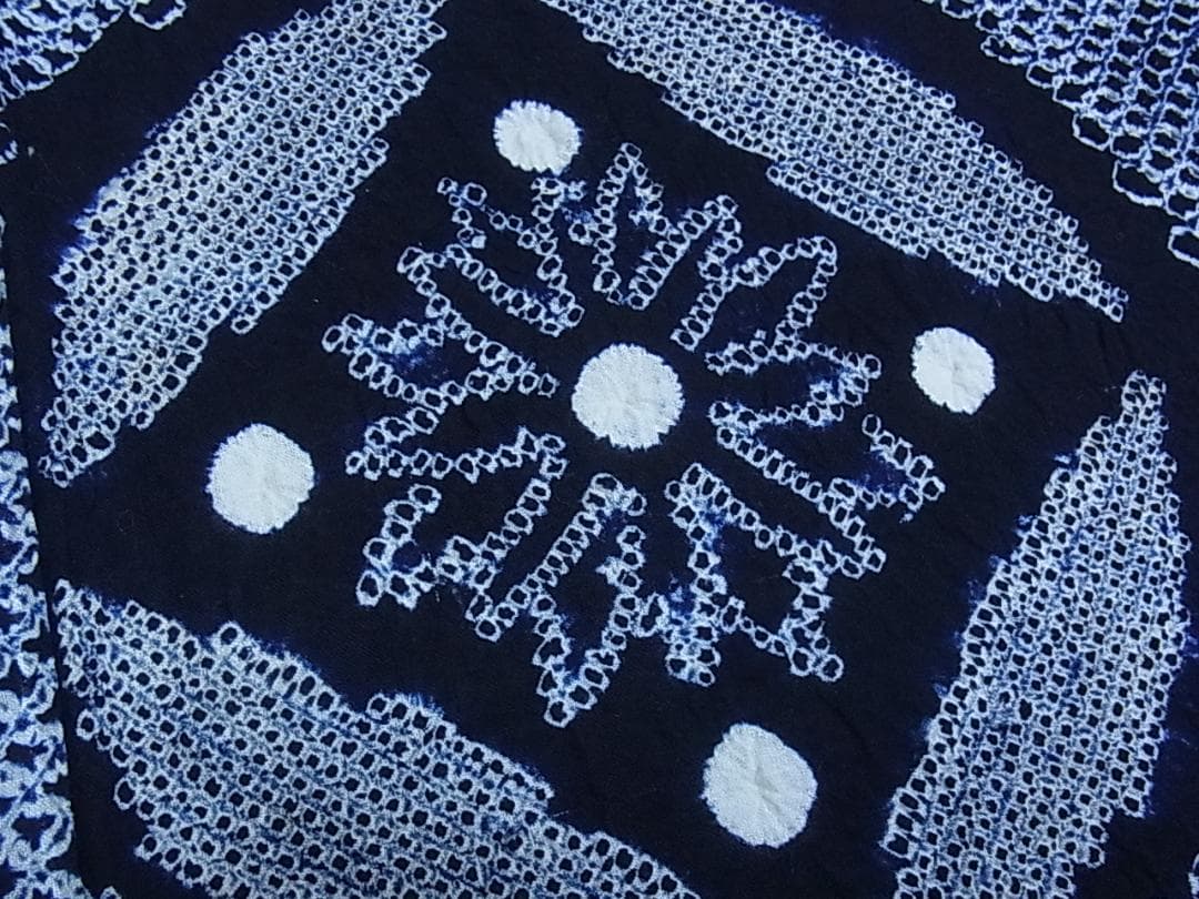 ♦︎きもの結♦︎有松鳴海絞り 浴衣 七宝文 綿♦︎f