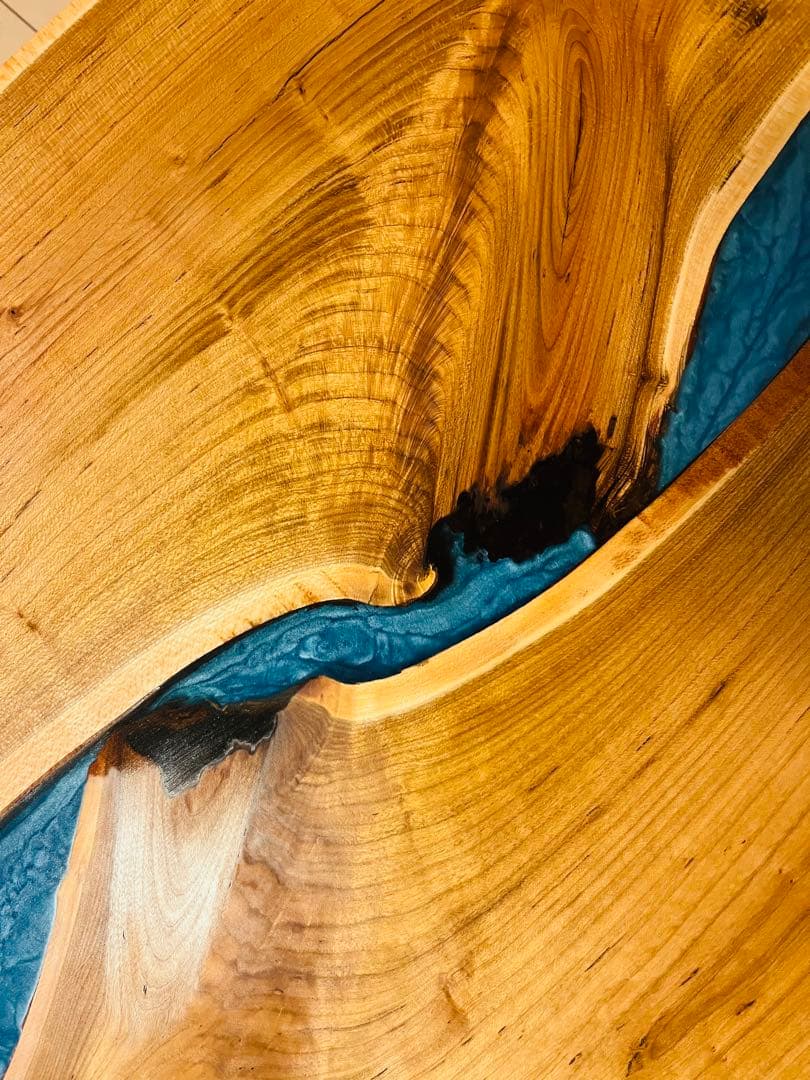 レジンテーブル　リバーテーブル　桜の木　ローテーブル アイアンテーブル