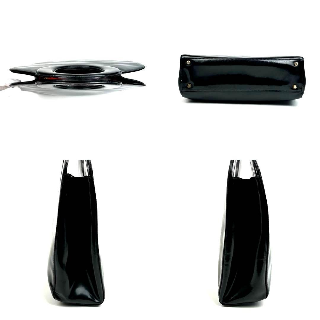 【美品】ディオール　ハンドバッグ　サークル　カナージュ　裏地総柄　パテントレザー