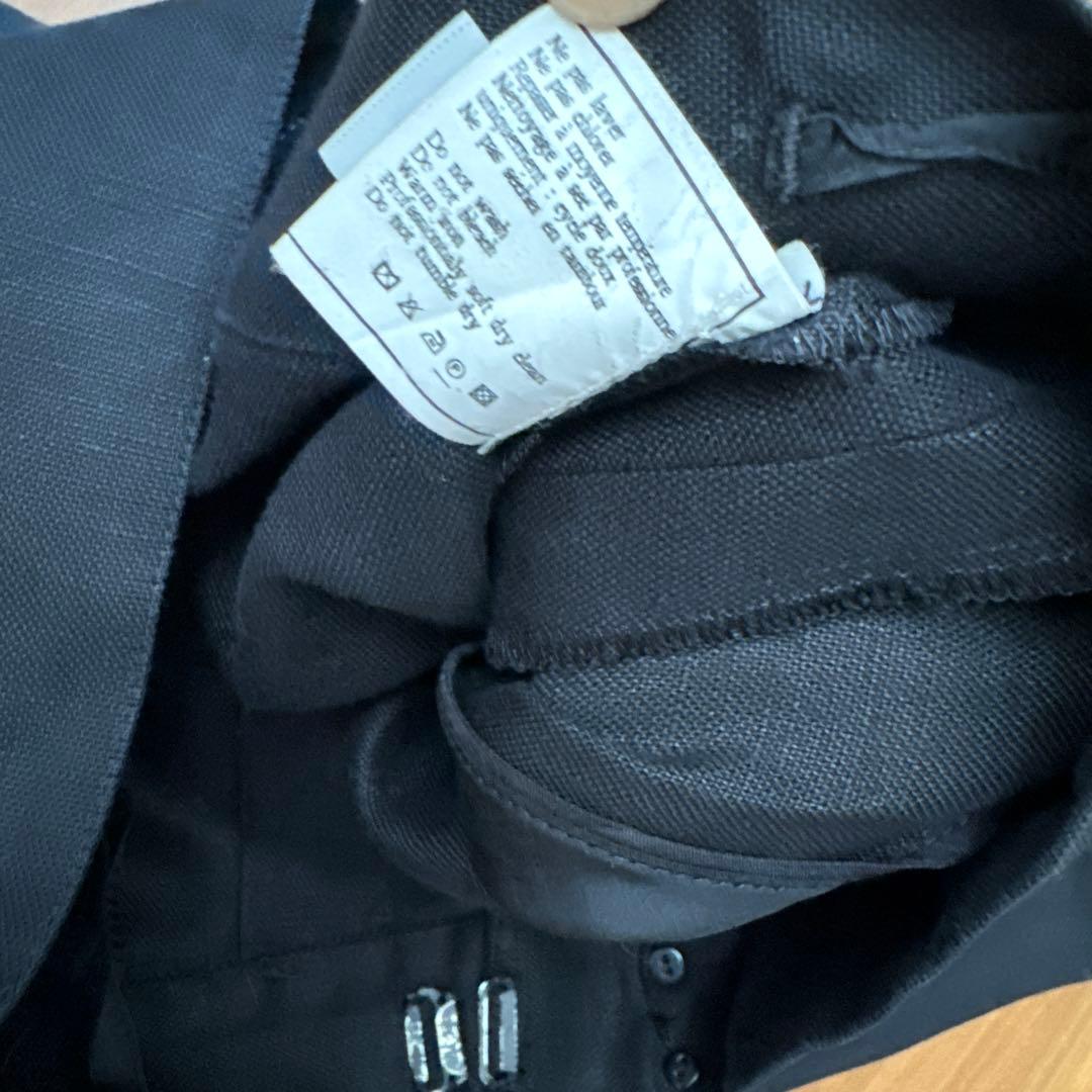 シャネル　キュロットスカート リネン　ヴィンテージ ゴールドココマークボタン